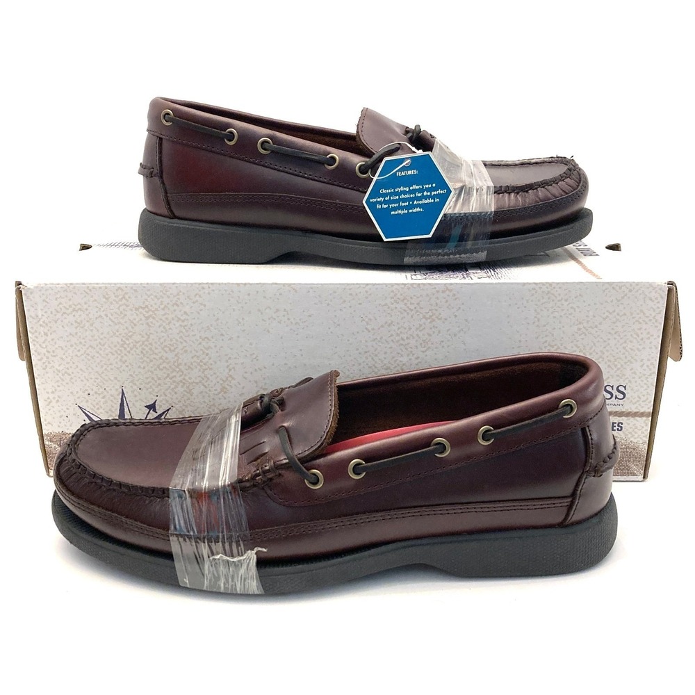 GH Bass Henry II Boat Shoes Dark Brown‎ Leather Mens 9 M New in Box